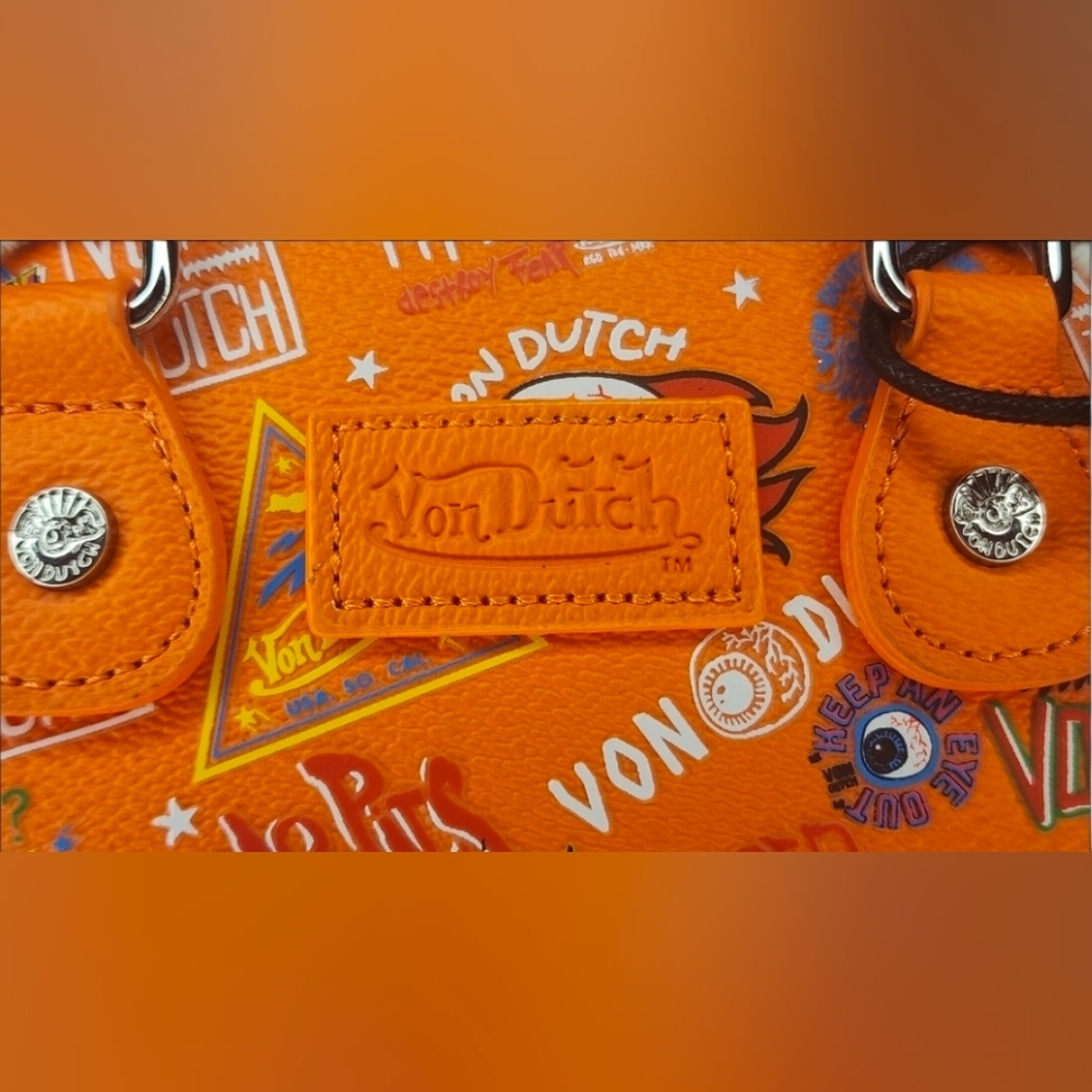 Von Dutch Orange Jax Bowling Bag NWT - Picture 3 of 11